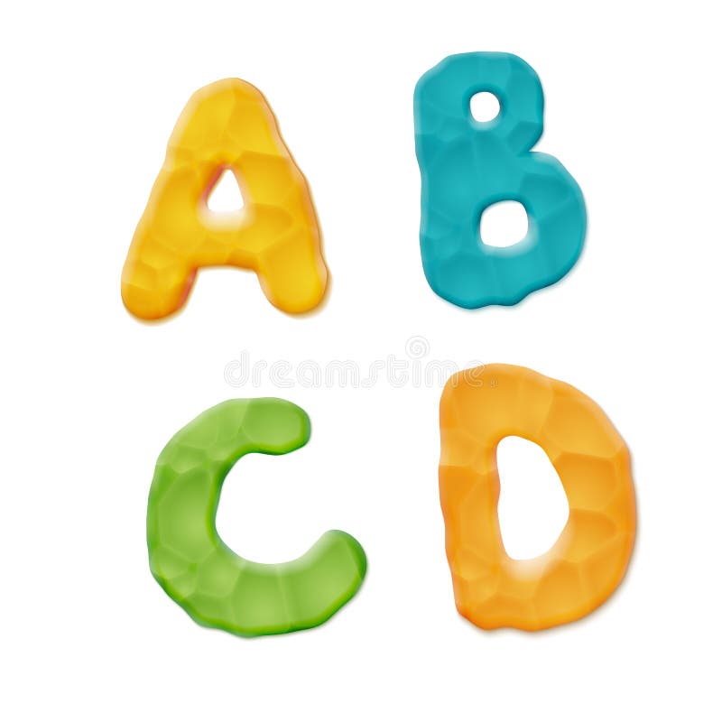 Vector Photo Realistic Plasticine Clay Alphabet. Quality Close Up View. Vector Photo Realistic Plasticine Clay Alphabet. Quality Close Up View