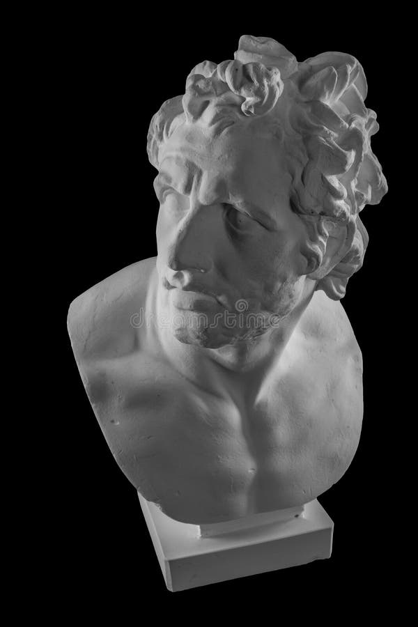 Plaster Bust Sculpture Portrait of a Man with a Beard Stock Image