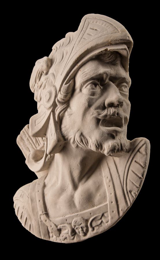 Plaster Sculpture, Roman Head with Helmet Stock Photo Image of carving, clay 86082348