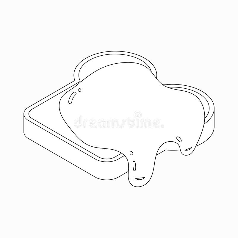 Plasterek chleb z miodową ikoną, isometric 3d styl royalty ilustracja Plasterek chleb z miodową ikoną, isometric 3d styl royalty ilustracja