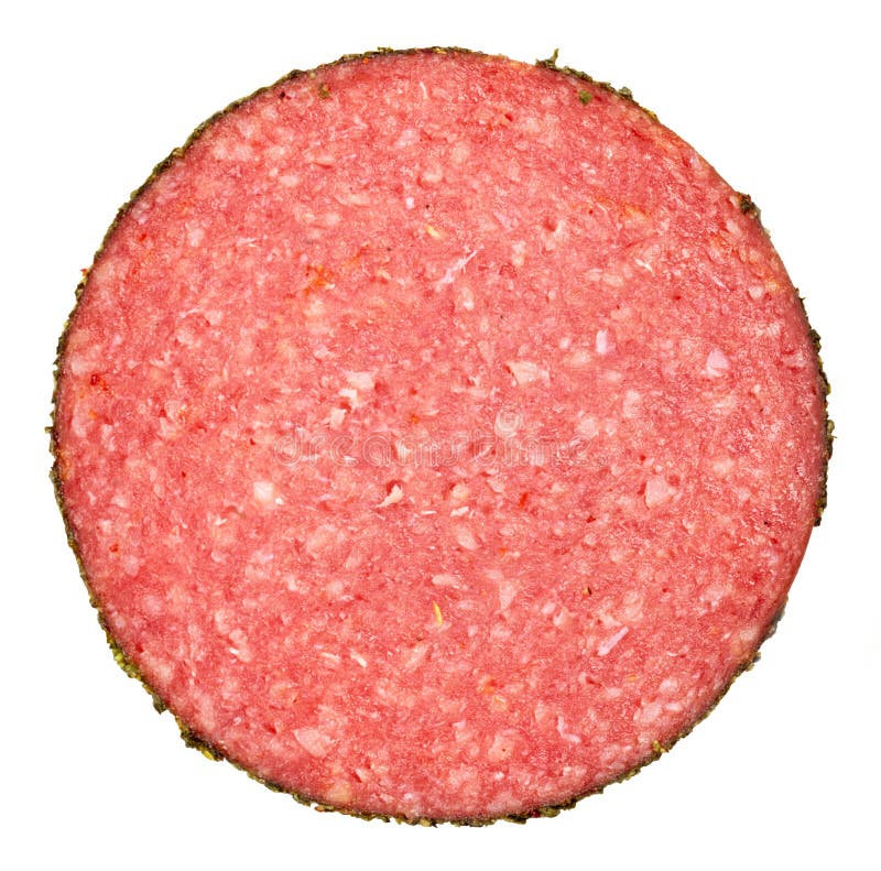 Salami plasterek zdjęcie stock. Obraz złożonej z plasterek 24274716