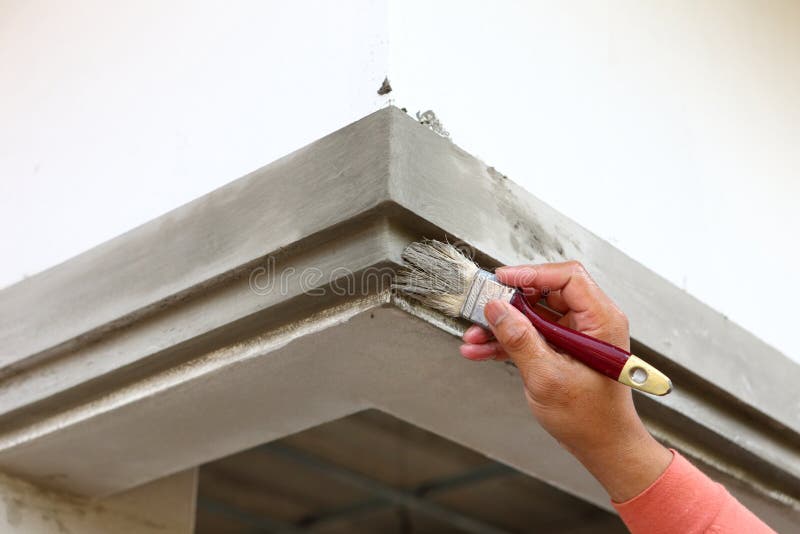 Plasterer concrete worker at wall of house construction royalty free stock images Plasterer concrete worker at wall of house construction royalty free stock images