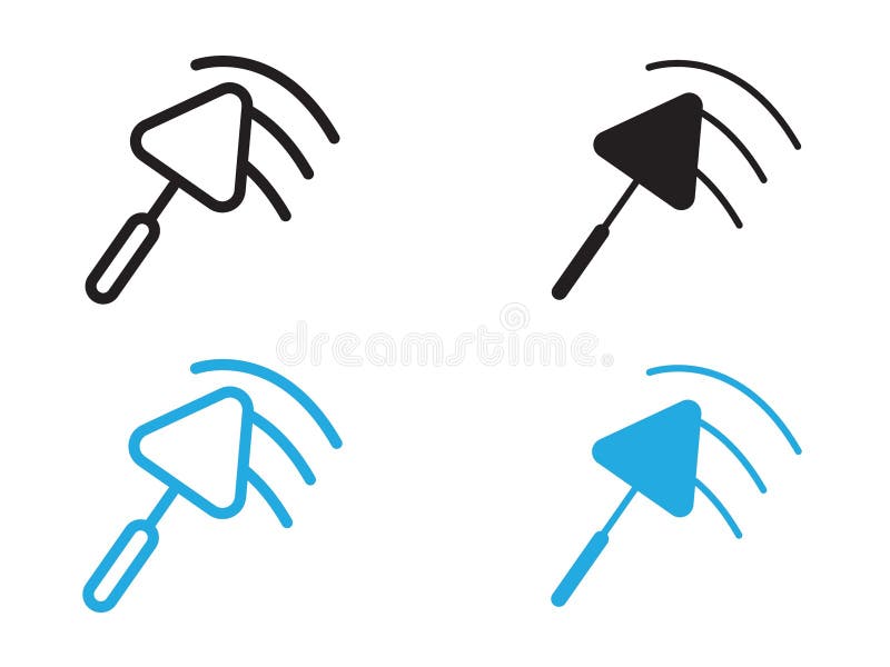 Plastering process icon black and white vector outline sign royalty free illustration