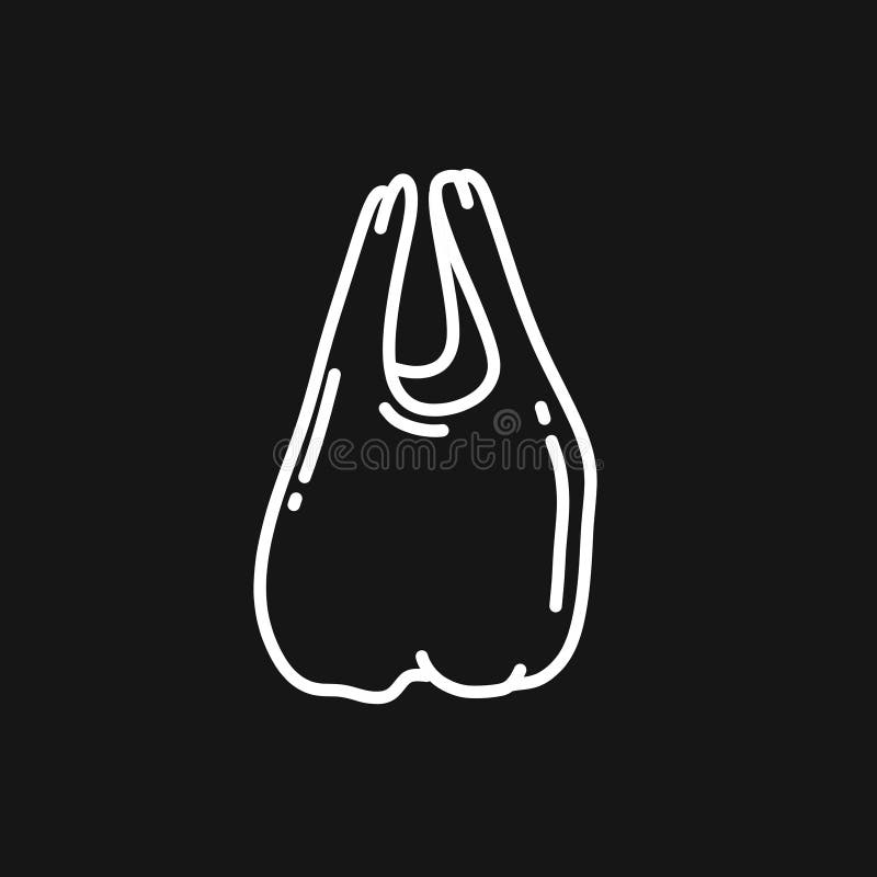 Plastic Bag Doodle Icon, Vector Illustration Stock Illustration