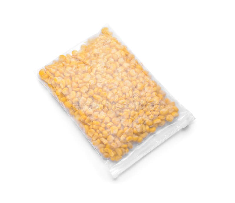 Frozen Corn in Open Bag stock image. Image of container 17553577