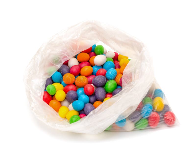 Plastic Bag with Multicolored Sweet Candy Stock Image Image of orange