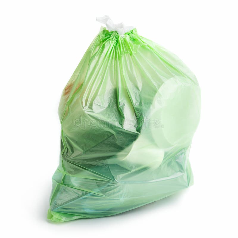 Plastic Bag with Trash on White Stock Photo - Image of knot, ecology ...