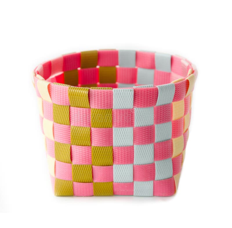 Plastic Basket Weave Made From Plastic Recycle. Stock Photo Image