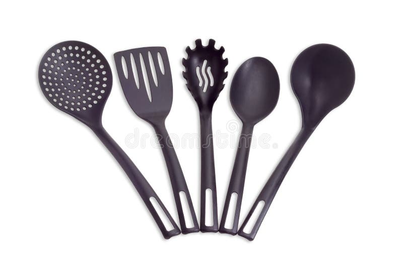 https://thumbs.dreamstime.com/b/plastic-black-cooking-utensils-light-background-set-consisting-skimmer-fish-slice-slotted-spoon-kitchen-spoon-soup-68202770.jpg