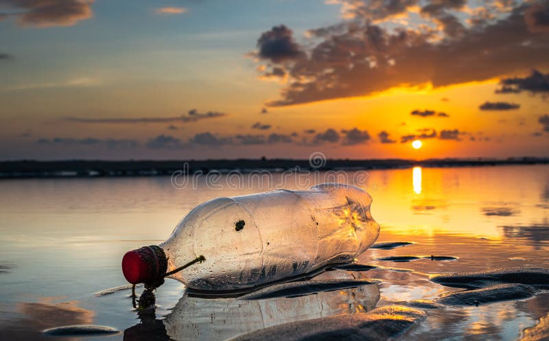 Plastic bottle on the beach