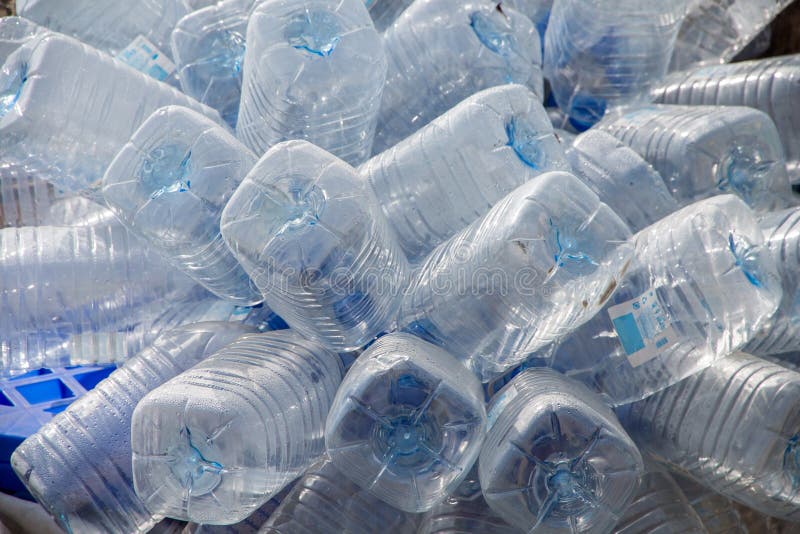 plastic bottle with caps for recycle waste,lot of water bottle w