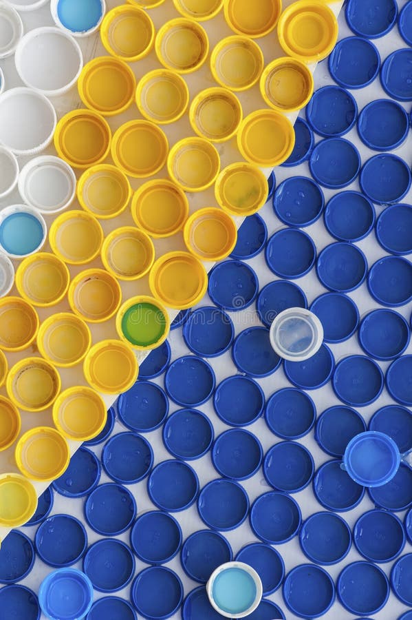 Recycled Plastic Bottle Caps Stock Photo Image of bottle, pollution