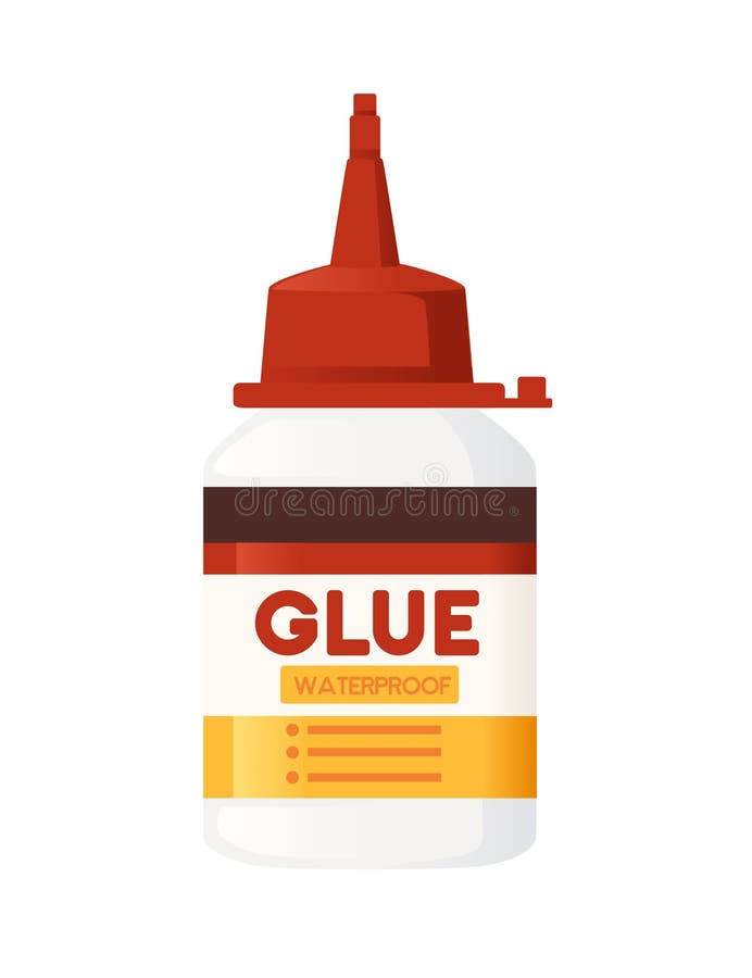 Cute glue in bottle on white background Royalty Free Vector