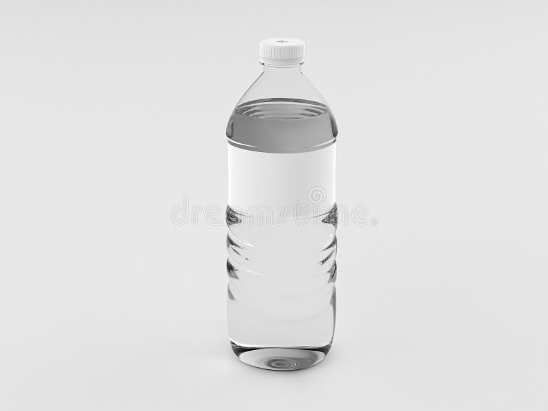 Plastic Bottle Of Water With Blank Label Isolated On White Background ...