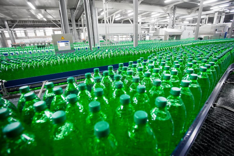 Plastic Bottles on Factory Line Stock Image Image of refreshment