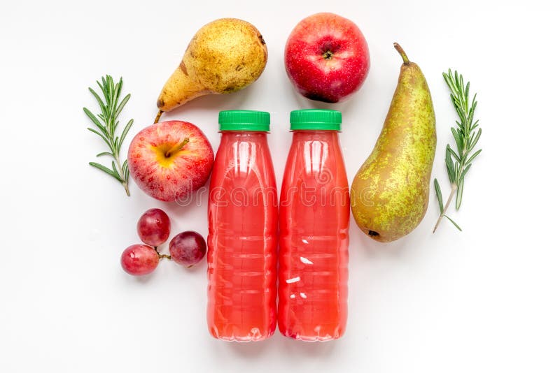 Fruit Drinks in Colorful Plastic Bottles with Ice Top View Mockup