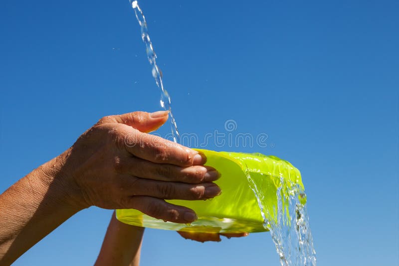 Plastic bowl and water. stock photo. Image of bubble 62851042