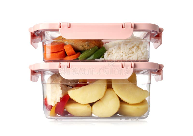 Plastic Boxes with Fresh Prepared Meal Isolated on Stock Photo Image of home, boiled 154050166