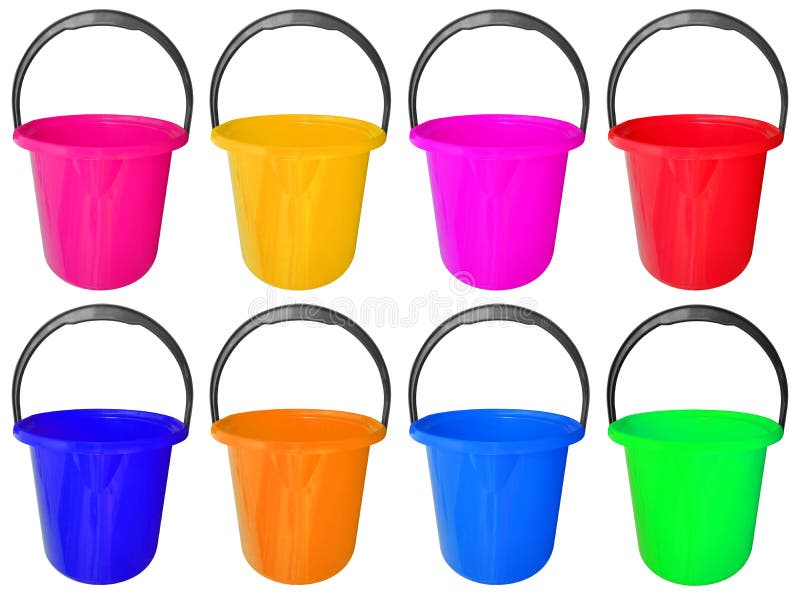 Plastic Bucket Isolated Colorful Stock Photo Image of basket