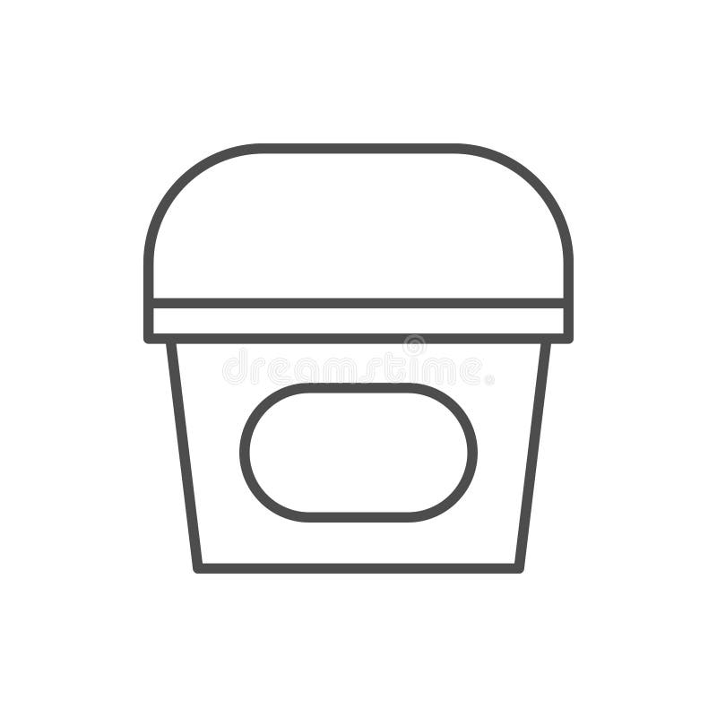 Plastic Bucket Line Outline Icon Stock Illustration Illustration of