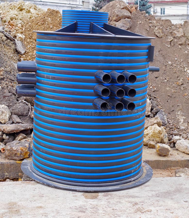 Plastic Caisson for Water from a Well Isolated on White Stock Photo Image of storage, pipeline