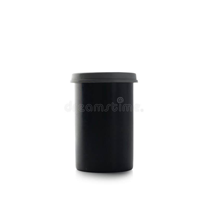 Canister of 35mm Color Film Isolated on White Stock Image Image of