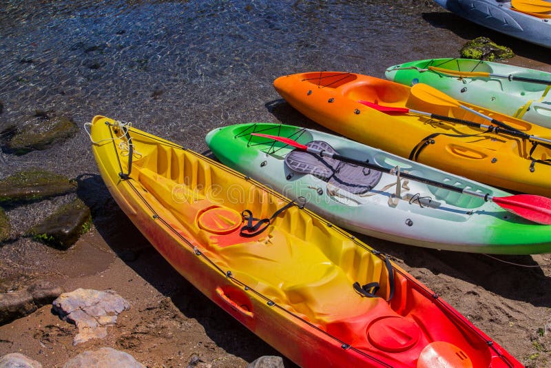 Plastic canoe boats stock image. Image of plastic, river 154943615
