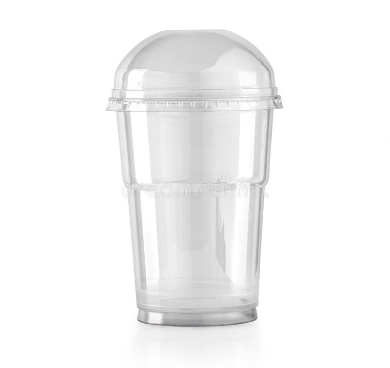 Plastic Clear Cup with Dome Lid Stock Image Image of clipping, path