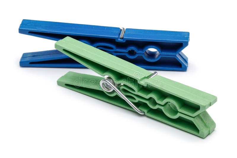 Plastic Clothes Peg Isolated On White Stock Image Image of retro