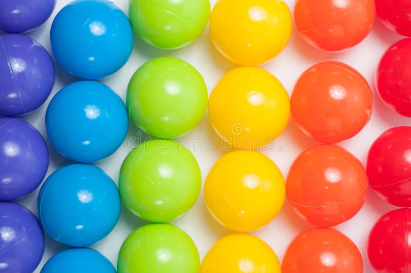 Plastic colored balls stock photography