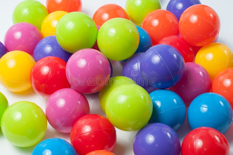 Plastic colored balls stock image. Image of party, game 89414601