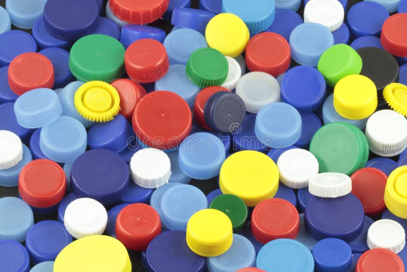 Plastic colored caps 1 royalty free stock photo