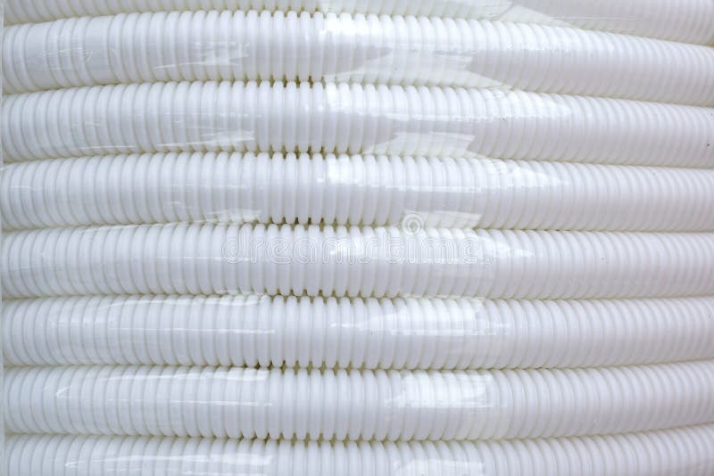 Plastic Conduit Equipment for Electrical Wiring. Stock Photo Image of
