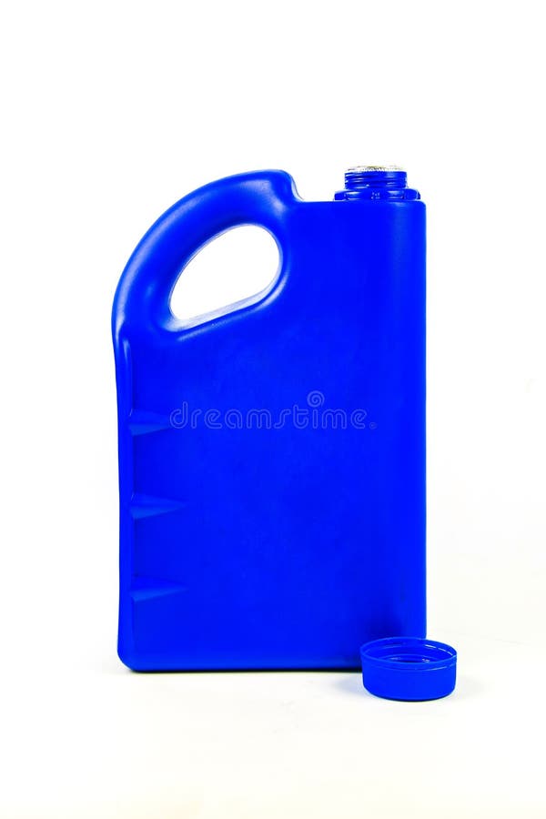 Plastic Container for Motor Oil Isolated ,Car Oil Bottle Stock Photo