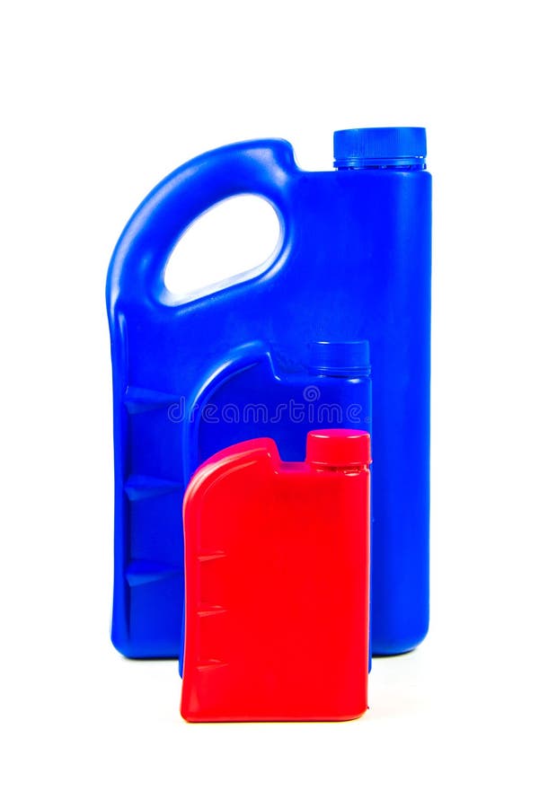 Plastic Container for Motor Oil Isolated ,Car Oil Bottle Stock Image
