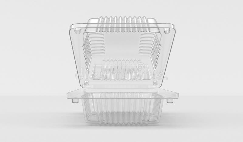 Plastic container voor voedsel 3d het 3d teruggeven vector illustratie Plastic container voor voedsel 3d het 3d teruggeven vector illustratie
