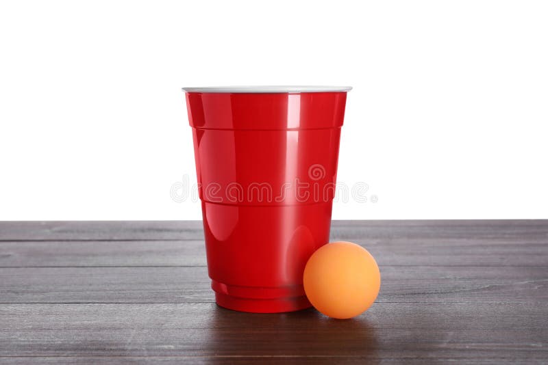 https://thumbs.dreamstime.com/b/plastic-cup-ball-beer-pong-wooden-table-against-white-background-213882186.jpg