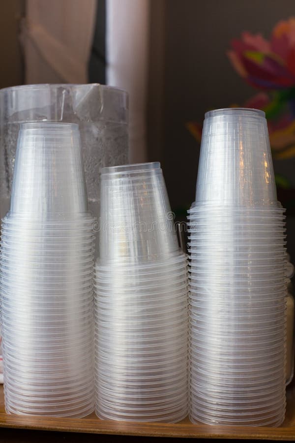 Plastic Cups, Single and Pile Stack Stock Photo Image of container