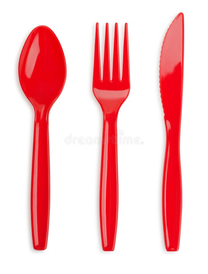 Plastic cutlery stock photo