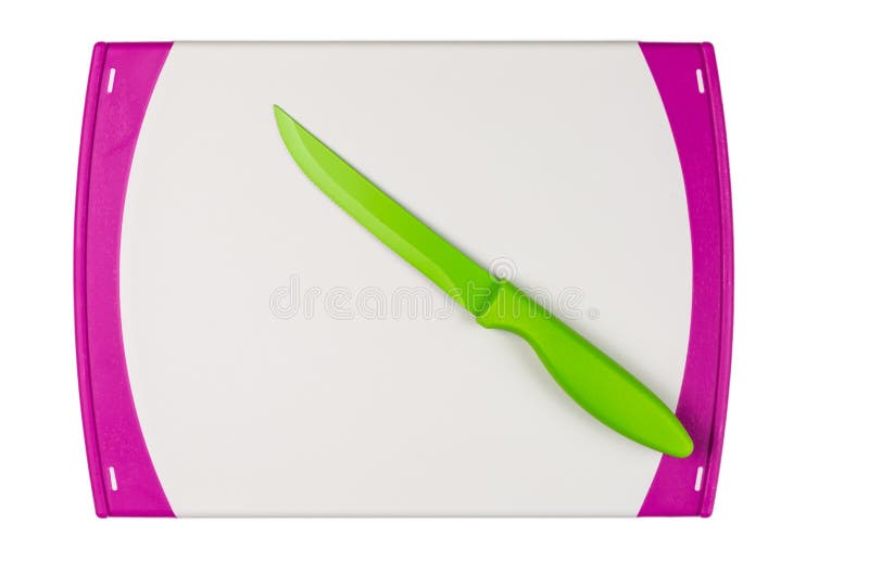 Plastic Cutting Board with Knife Stock Image Image of pattern, pink