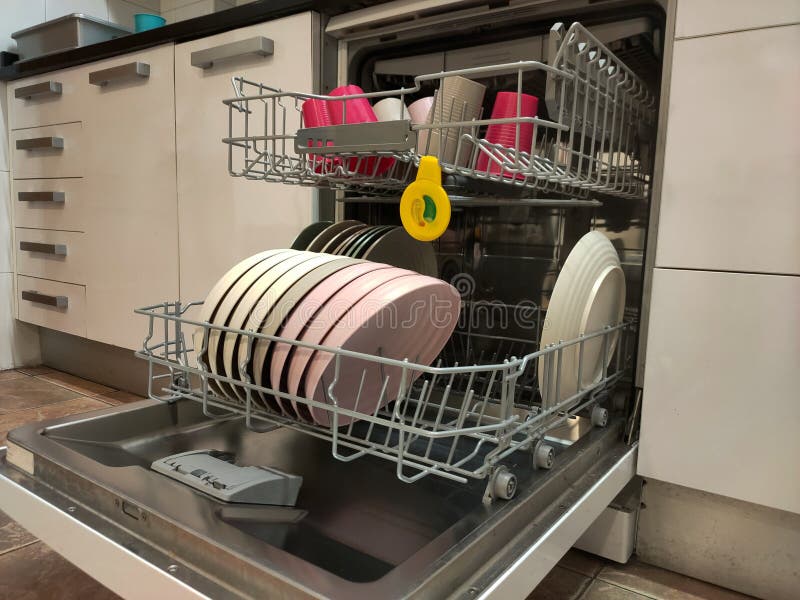 Plastic Dishes in the Dishwasher Stock Image Image of glass, plastic 275167887