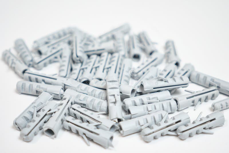 Plastic Dowel Pin or Wall Plugs on White Background Stock Image Image