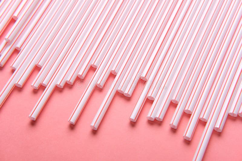 Plastic Drinking Straw Isolated on Pink Background Flat Lay Top View Stock  Photo - Image of bitten, brush: 156985674