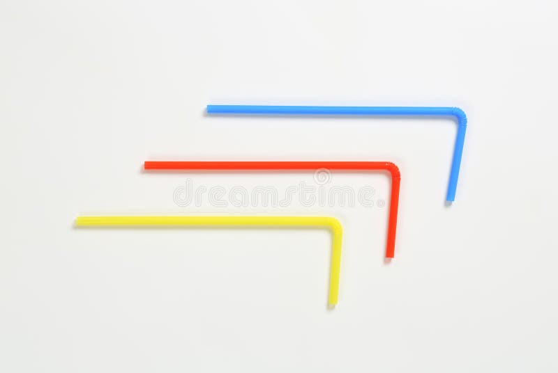 Plastic drinking straws stock photography