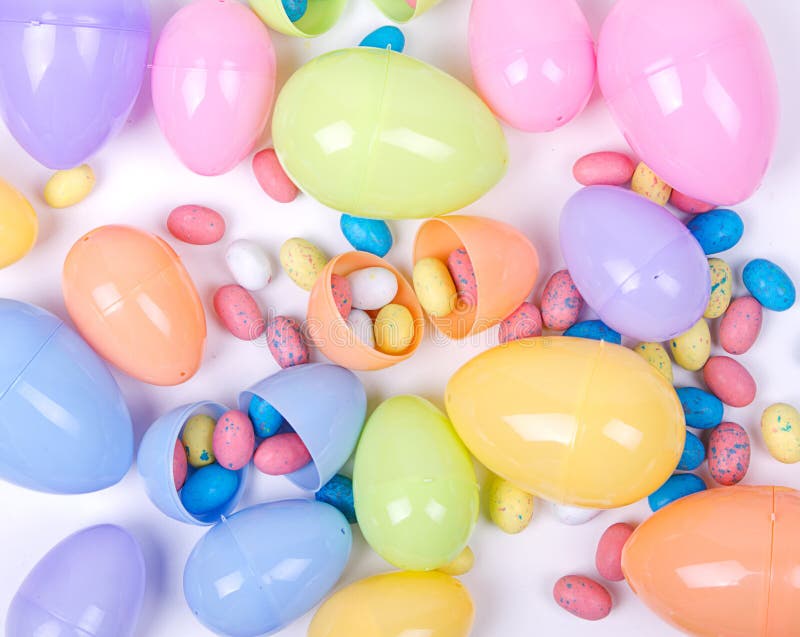Plastic Easter Eggs And Candy Stock Photo Image 29509016