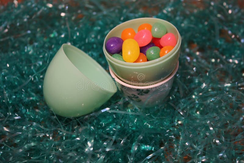 Plastic Egg with Jelly Beans Stock Photo Image of eggs, festive 51987782