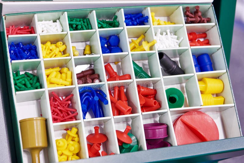 Plastic fasteners for industry and construction royalty free stock image