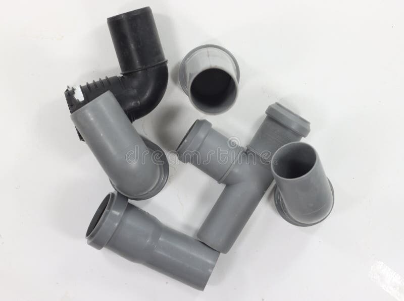 Plastic Fittings for Plumbing and Bends and Joints Joints Stock Image