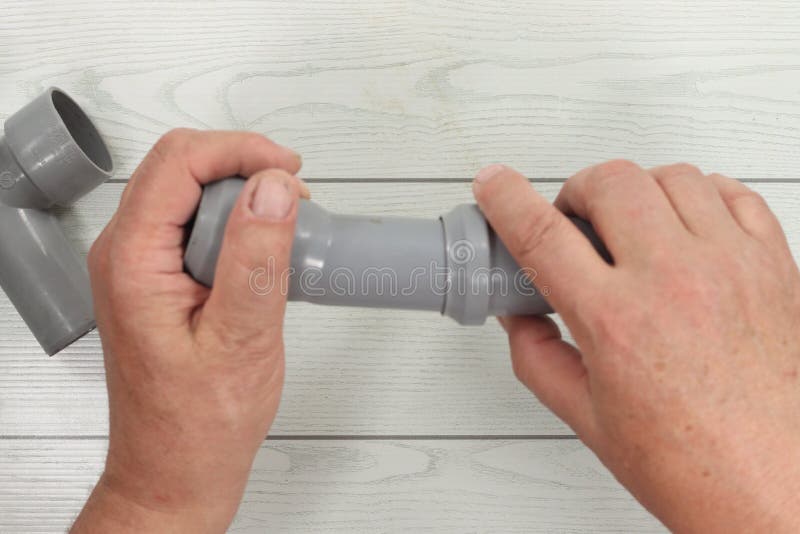 Plastic Fittings for Plumbing and Bends and Joints Joints Stock Image