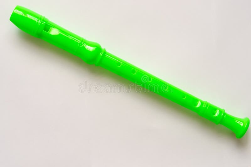 Plastic Flute Recorder for Children Stock Photo Image of close